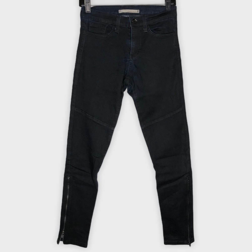 Plastic by Gly Black Wash Zip Hem Skinny Jeans 26
